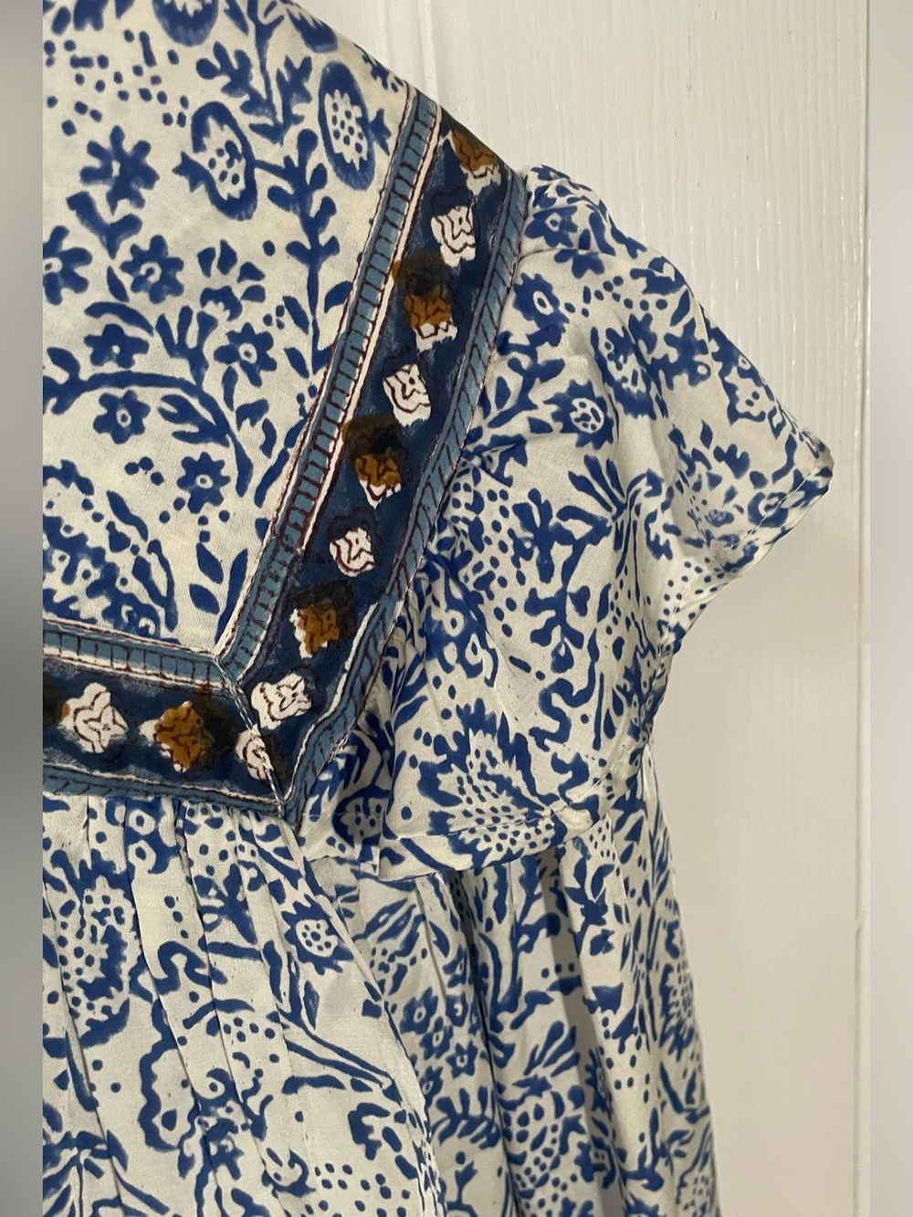 Clara The Label Blouse Shirt Top Size XS XSmall Cotton Ruffle Floral Preppy - Picture 11 of 11